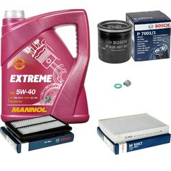 BOSCH Inspektionspaket 5 L MANNOL Extreme 5W-40 für Nissan Qashqai II 1.6 DiG-T