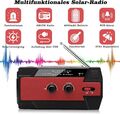 Tragbares Solar Radio Notfall mit Kurbel AM/FM Radio 4000mAh LED Taschenlampe