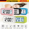 LED Wecker Digital Alarmwecker Uhr Kalender Beleuchtet Schlummerfunktion Alarm