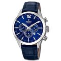 Festina Herren Uhr F20542/2 Leder Armbanduhr Timeless Chrono blau UF20542/2