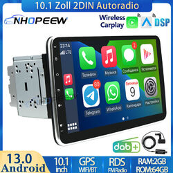 DAB+ 10.1" Doppel DIN Android 13 Apple Carplay Autoradio GPS Navi Bluetooth 64GB