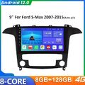 8-Kern Android 13.0 Autoradio Für Ford S-Max 2006-2015 GPS Navi DSP CarPlay 128G