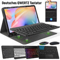 Bluetooth Tastatur Maus mit Hülle für Samsung Galaxy Tab S6 Lite 10,4 2020-2024