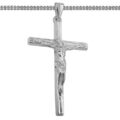 Männer Kreuz Anhänger Jesus Christus Korpus Echt Silber 925 mit Hals Kette Neu