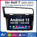 Für Golf 7 2013-2017 4+64G Android 13 Autoradio GPS Navi WIFI FM BT CarPlay Auto