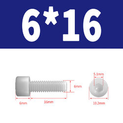 Kunststoff Zylinderschrauben Innensechskant Weiß Nylon DIN 912 M3 M4 M5 Bis M12