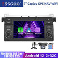 Android 12 Carplay Autoradio GPS RDS +MIK Kamera für BMW 3er E46 1998-2006 2+32G