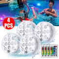 4x Poolbeleuchtung Unterwasser Licht RGB LED Wasserdichte mit Fernbedienung