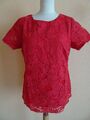 Elegante Spitzen-Bluse,T-Shirt  Schlupfbluse v. Heine, 2-lagig,Gr.38 rot neu VFK