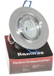 LED Einbaustrahler RUNDI flach 230V Decken Einbauleuchte 5W 35 mm Einbautiefe