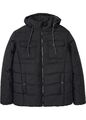 Neu Winter-Steppjacke mit Kapuze Gr. 48 Schwarz Herren Stepp-Jacke Mantel Parka