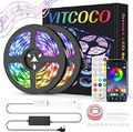 Vitcoco Streifen Lichter 10M (2x5M) 300LEDs SMART Bluetooth Farbwechsel Musik Stimmung