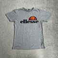 ELLESSE Herren T-Shirt Kurzarm Large Slim Fit Logo Retro 11410 Grau