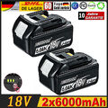 2X 6000mAh Akku Für Makita 18V 5.0Ah BL1860B BL1850 BL1840 BL1830 Ersatzakku LED