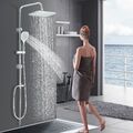 Chrom Duscharmatur Duschsystem mit Handbrause Regendusche Duschset Duschkopf DE