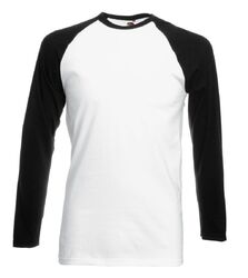 Herren Longsleeve Baseball Shirt von Fruit of the Loom Baumwolle S-2XL 61-028-0