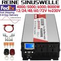 6000W 8000W Max 12V 24V 48V to 230V Reiner Sinus Spannungswandler Wechselrichter