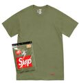 1x original Supreme x Hanes tagless Tee Shirt khaki oliv grün Gr. M NEU