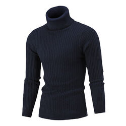 Herren Winter Warme Strickpullover Jumper Sweater Rollkragen Pulli Pullover Tops