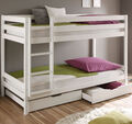 Kinderbett Etagenbett Hochbett Spielbett Stockbett weiss Lattenrost Schublade NE