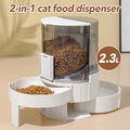 2 in 1 Futterautomat Set Katze Katzenfutter Automat Futterspender Katzen Hunde