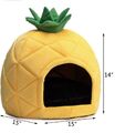 PAPITLULU Ananas Haustierhaus warmes Höhlennest Schlafbett Welpe Zuhause für Hund Katze