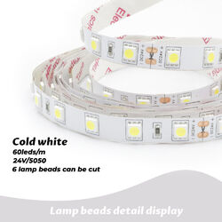 5-20m 12V 24V Kaltweiß 6000k LED Streifen Stripe 2835 5050 SMD Leiste Band Trafo