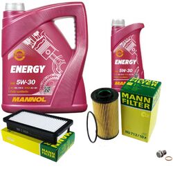 MANN Inspektionspaket 6 L MANNOL Energy 5W-30 für KIA Rio II 1.5 CRDi Hyundai