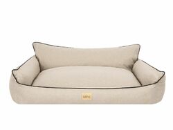 Hundebett JOKER Bett Sofa Schlafplatz Kissen Hundekorb XL Ökoleinen BEIGE %