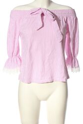 HOTEL DE VILLE Schlupf-Bluse Damen Gr. DE 36 pink-weiß Casual-Look