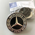 Für Mercedes Benz Stern Emblem Motorhaube Schwarz Lorbeer 57mm Logo abzeichen