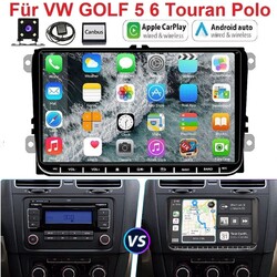 Android 14 Carplay Autoradio GPS NAVI RDS Für VW GOLF 5 6 Touran EOS Tiguan Polo