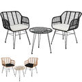 Rattan Sitzgruppe 3-tlg. Balkonset Bistroset Garten Terrasse Balkonmöbel Lounge