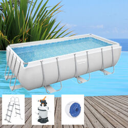 Bestway Power Steel 404x201x100cm Pool Set mit Sandfilteranlage u. Zubehör 56442