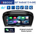 Android 13 Autoradio 4G LTE 8Core 4+64G Carplay GPS Navi Für BMW 5er E60 E61 CCC