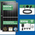 1000W Balkonkraftwerk Komplettset, Deye Wechselrichter 800W WiFi PV Solaranlage