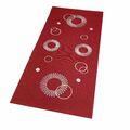TISCHLÄUFER  MITTELDECKE TISCHDECKE ROT/GRAU MIT STICKEREI KREISE PFLEGELEICHT