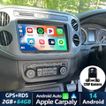 64G Android 14 Autoradio Carplay BT 5.0 +Kam GPS Navi für VW Tiguan 5N Golf Plus