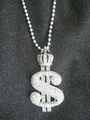 Anhänger 925 Sterlingsilber cool Rap Damen Schmuck Glööckler Krone DOLLAR Kette