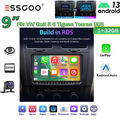 Für VW Golf 5 6 Touran Autoradio CarPlay Android 13 32G GPS NAV Wifi RDS KAM BT