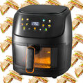 1800W Heißluftfritteuse XXL Air Fryer Fritteusen Heißluft Ofen Friteuse Schwarz
