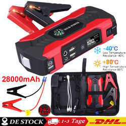 800A 28000mAh Auto KFZ Starthilfe 12V Jump Starter Ladegerät Booster Powerbank