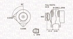 MAGNETI MARELLI Lichtmaschine Generator Lima 063731820010 für VW MULTIVAN T5 7HM