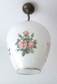 Lampe Leuchte Jugendstil Art Déco Stil Opal Glas Hängelampe Messing Handbemalt