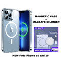 Magnetische Hülle für iPhone 14 13 12 Pro Max Plus Mini + MagSafe Schnellladegerät 15W