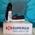 Superga 2750 Cotu schwarz/weiß Damen Turnschuhe Größe UK 6/US 7/EUR 39,5