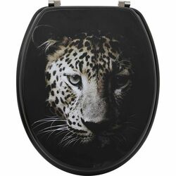 WC SITZ LEOPARD TOILETTENDECKEL KLODECKEL KLOBRILLE TOILETTENSITZ MDF KLOSITZ