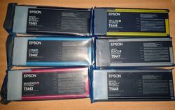 6 x Original Epson T5441 T5442 T5443 T5444 T5447 T5448 Stylus Pro 4000 7600 9600