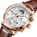 Herren Armbanduhr Quarzuhr Analog Leuchtend Datum Wasserdicht Lederarmband Uhren