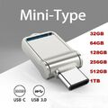 USB Stick Type C Mini Speicher Metall Flash Drive 3.0 Laufwerk Speicherstick